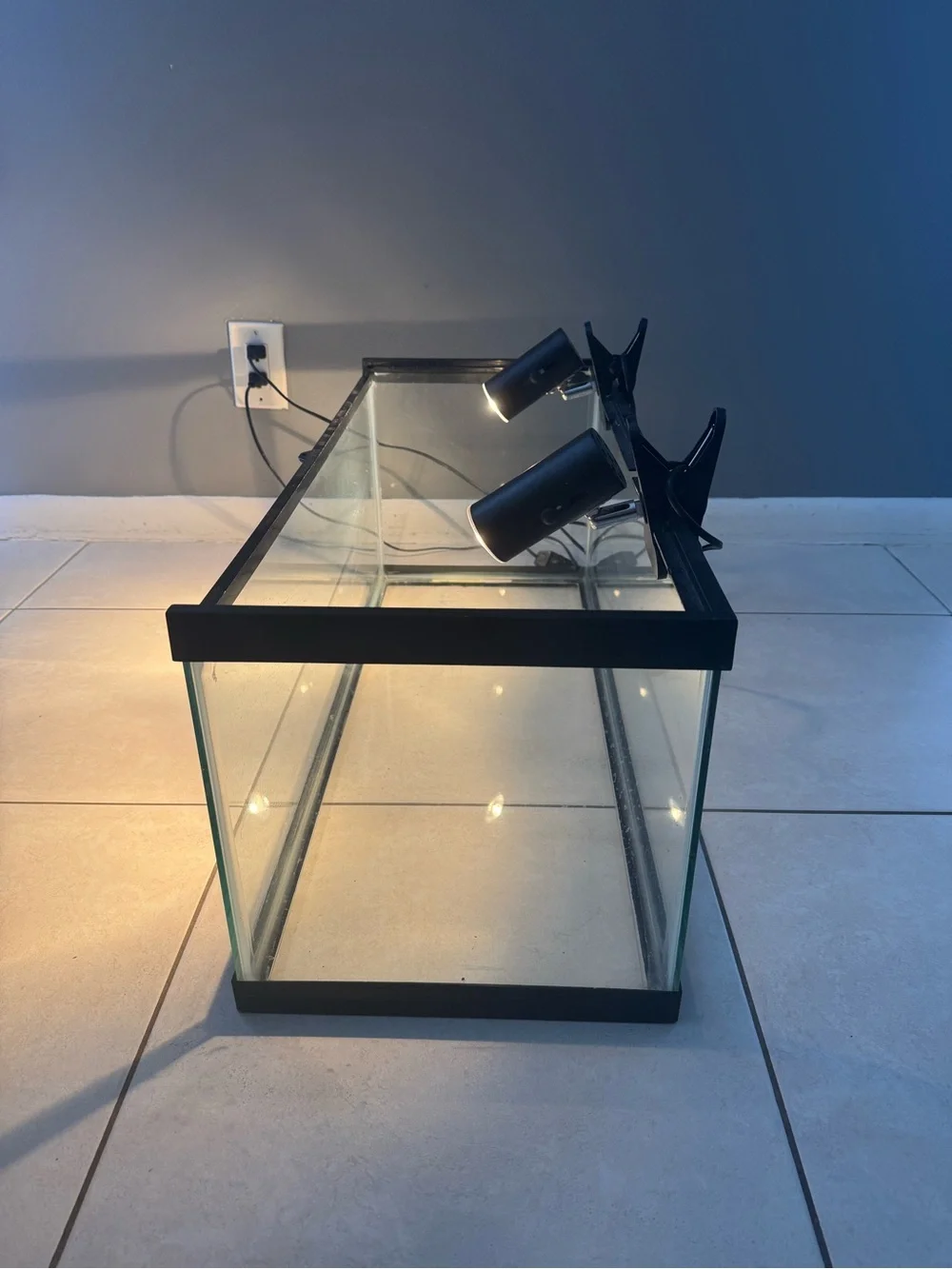 Black Clip-On Heating Lamp Duo for Terrariums